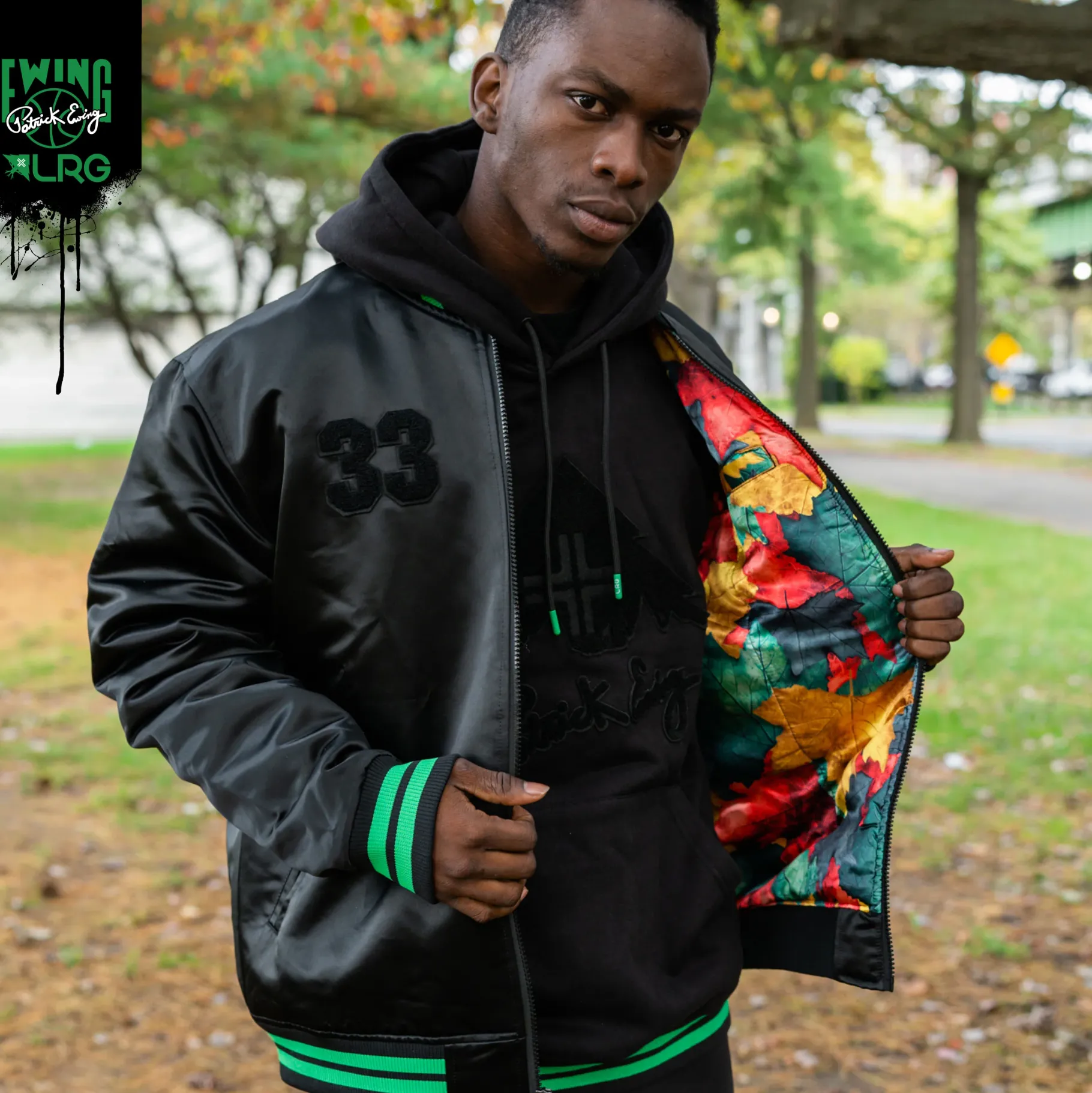 Outerwear>LRG Ewing Lifted Bomber Jacket Black