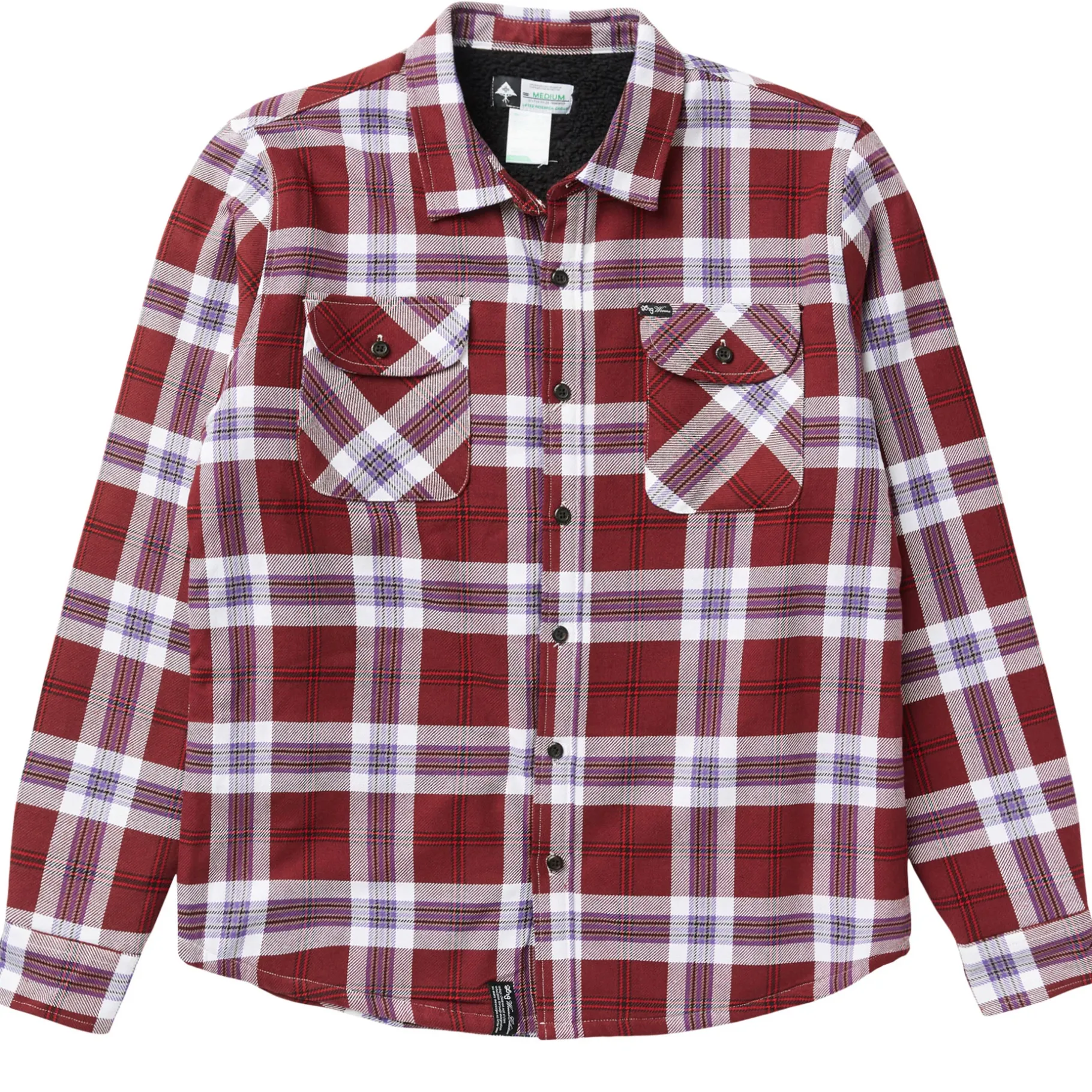 Outerwear>LRG Faction Sherpa Lined Flannel Burgundy