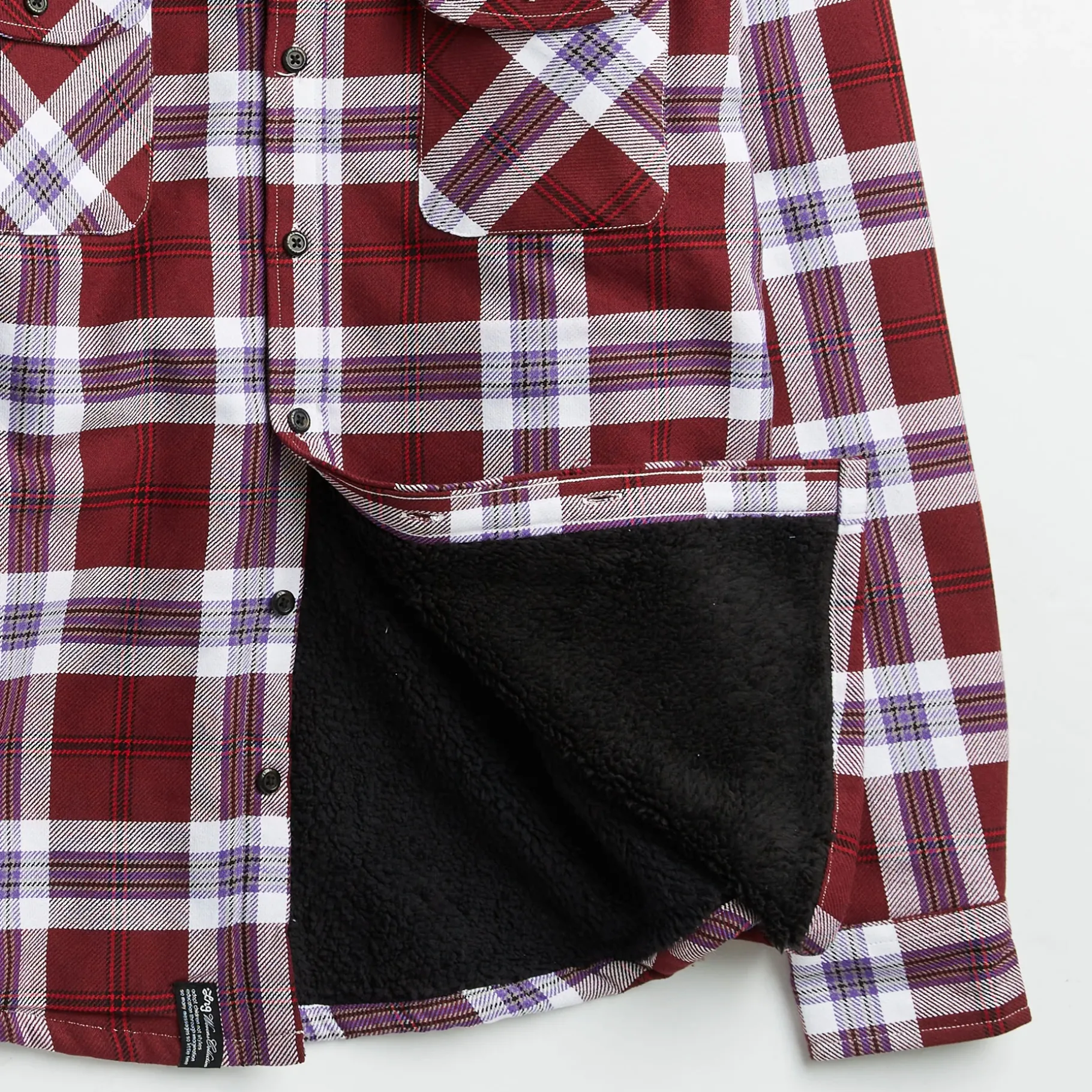 Outerwear>LRG Faction Sherpa Lined Flannel Burgundy