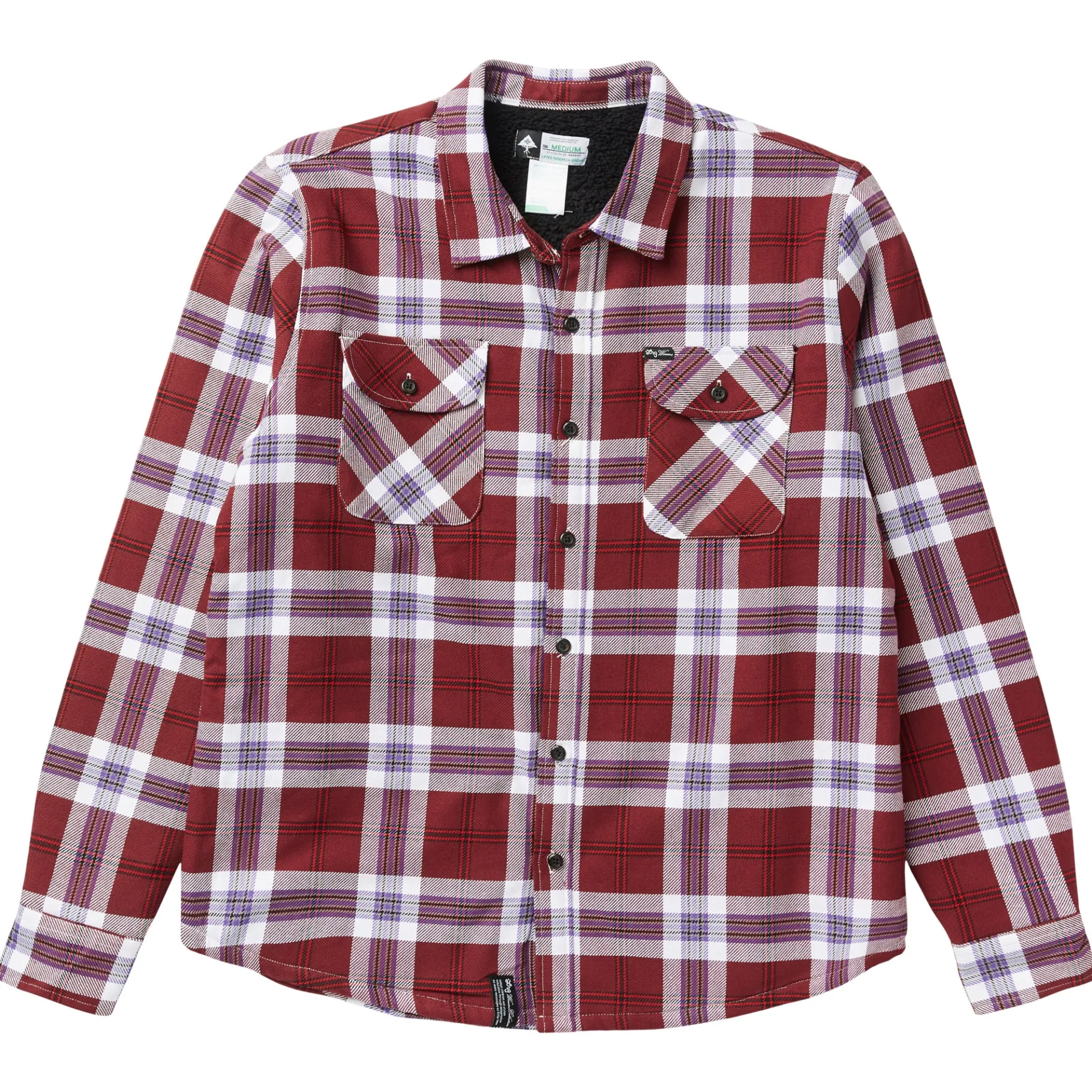 Outerwear>LRG Faction Sherpa Lined Flannel Burgundy