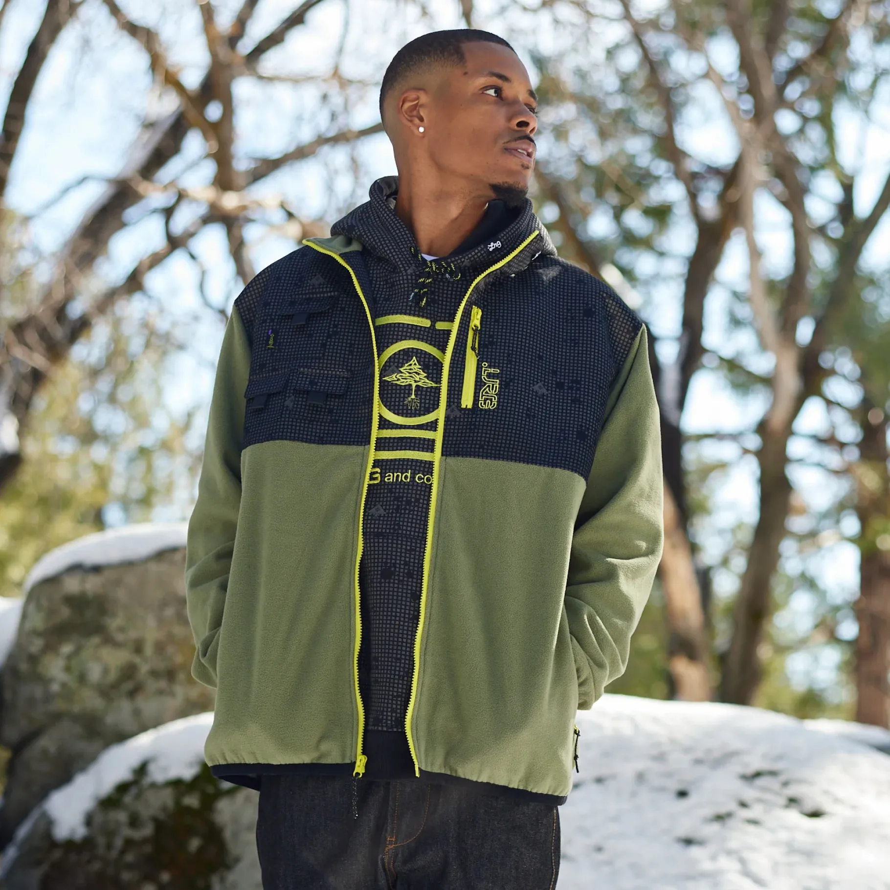 Outerwear>LRG Future Station Polar Jacket Military Green