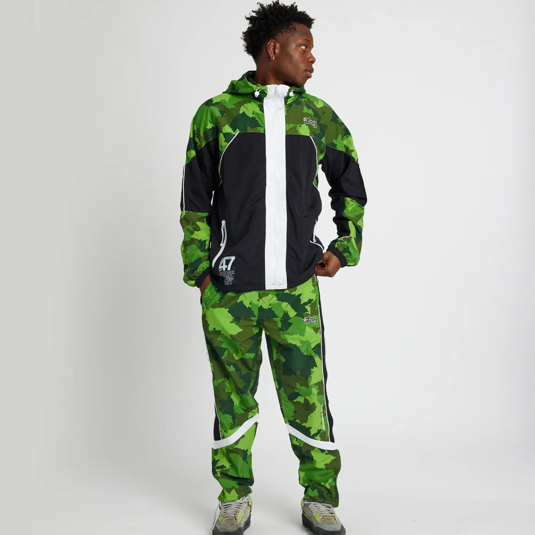 Outerwear>LRG Highest Maple Track Pants Green Camo