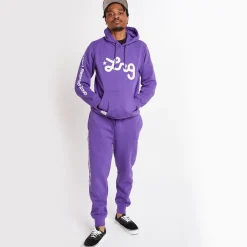 Hoodies & Sweats>LRG Lifted Script Jogger Sweatpants Purple