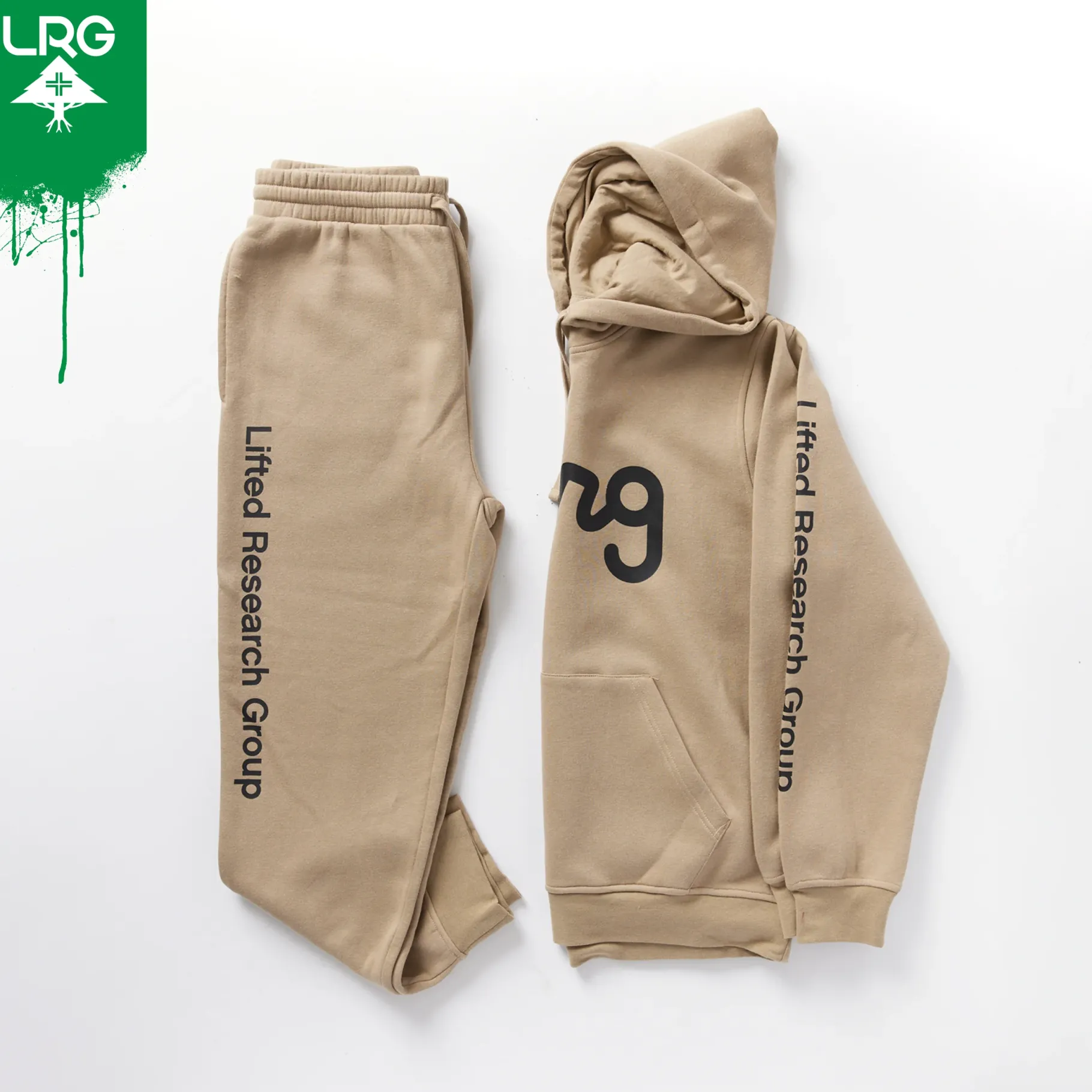 Hoodies & Sweats>LRG Lifted Script Pullover Hoodie Khaki