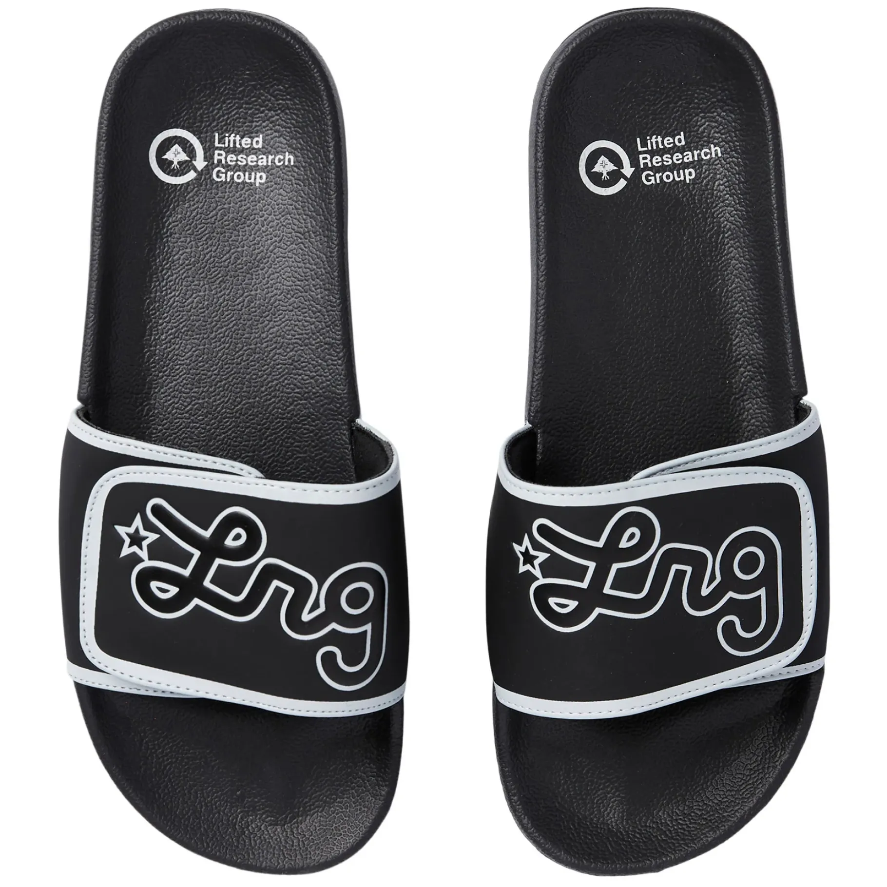 Slides>LRG Lifted Script Slide Sandals Black