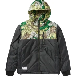Outerwear>LRG Natural Scratch Camo Puff Jacket Black