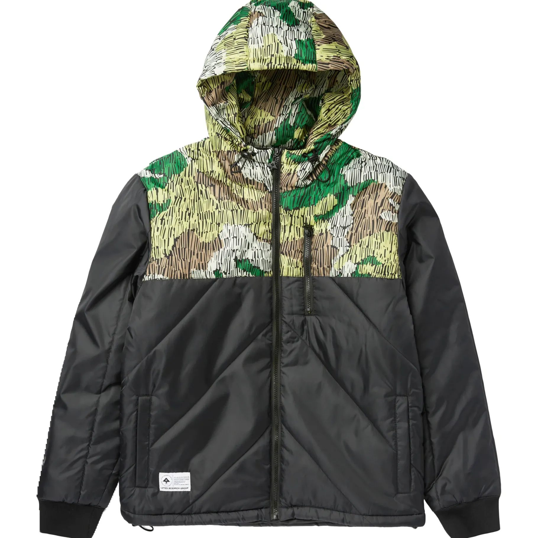 Outerwear>LRG Natural Scratch Camo Puff Jacket Black