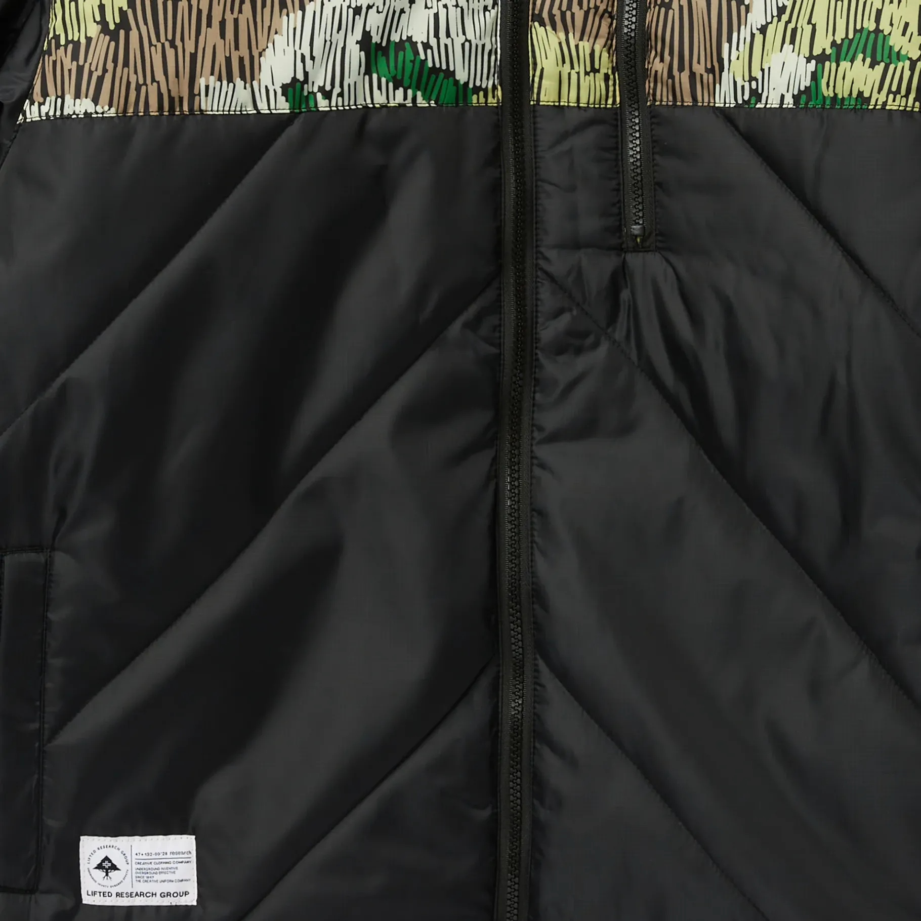 Outerwear>LRG Natural Scratch Camo Puff Jacket Black