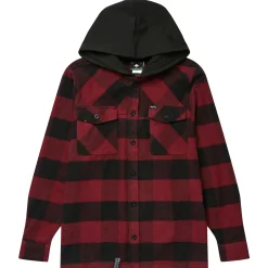 Tops>LRG Only One Buffalo Flannel Shirt Burgundy