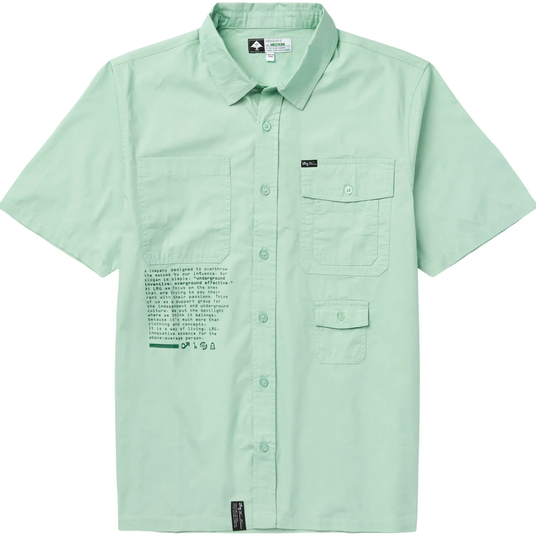 Tops>LRG Overthrow Woven Shirt Light Green