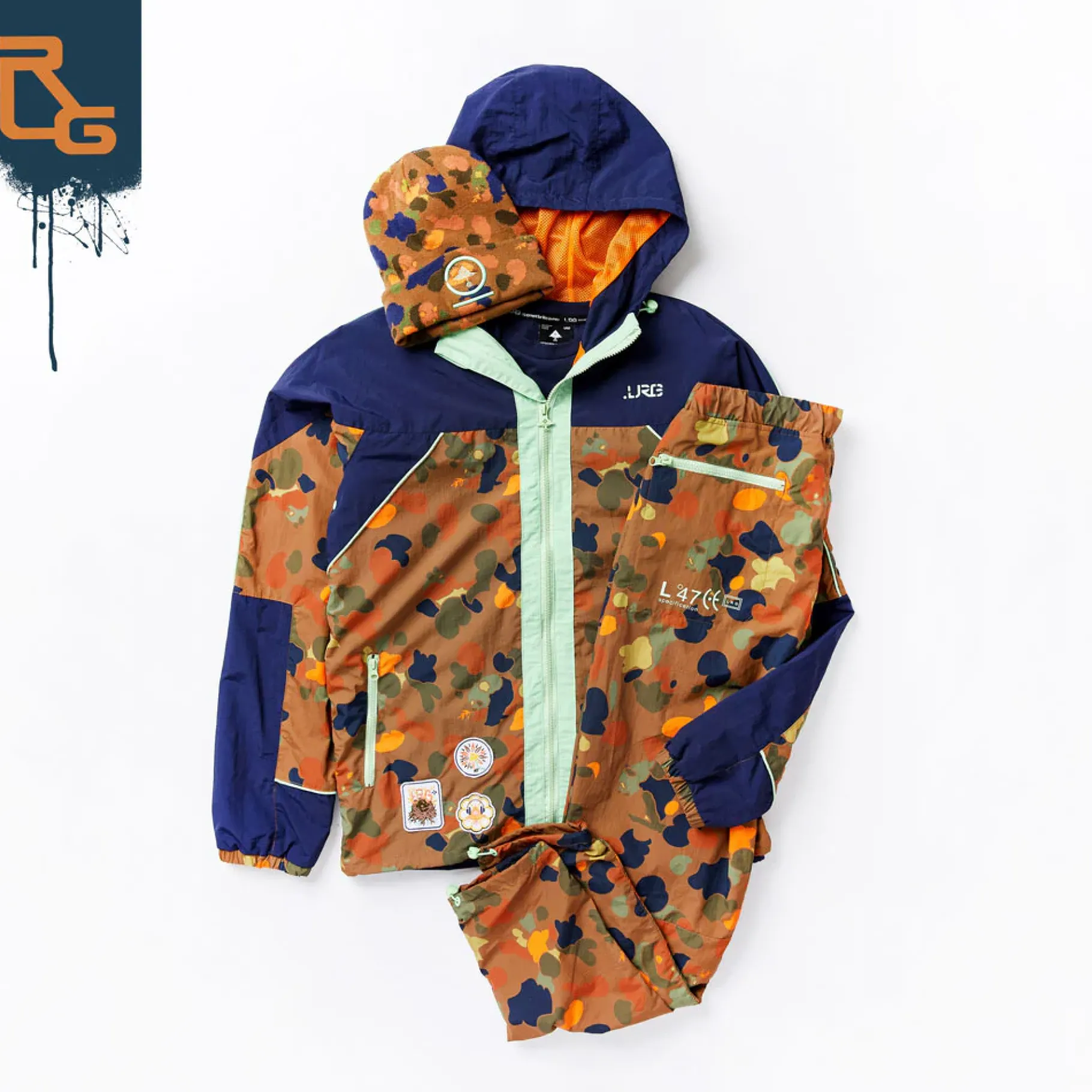 Outerwear>LRG Panda Roots Camo Track Pants Brown