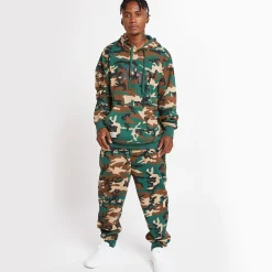 Hoodies & Sweats>LRG Roots Script Jogger Sweatpants Green Camo