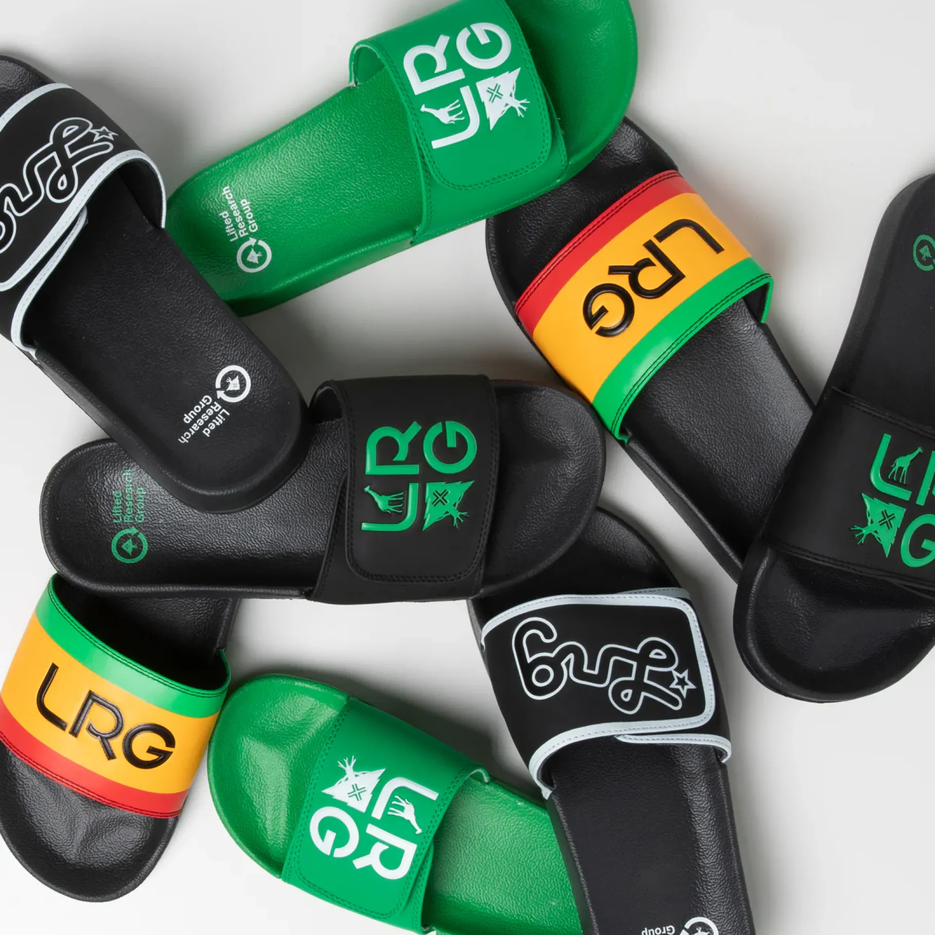 Slides>LRG Stacked Logo Slide Sandals Green