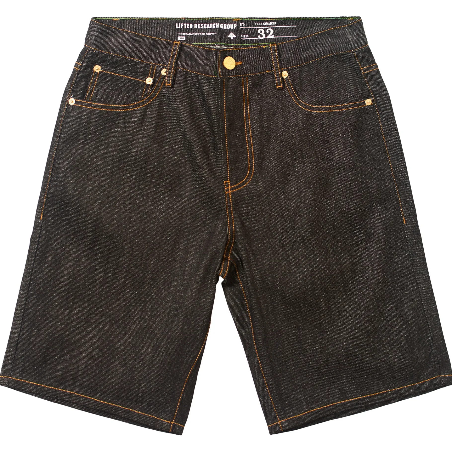 Shorts>LRG True Straight Jean Shorts Raw Black