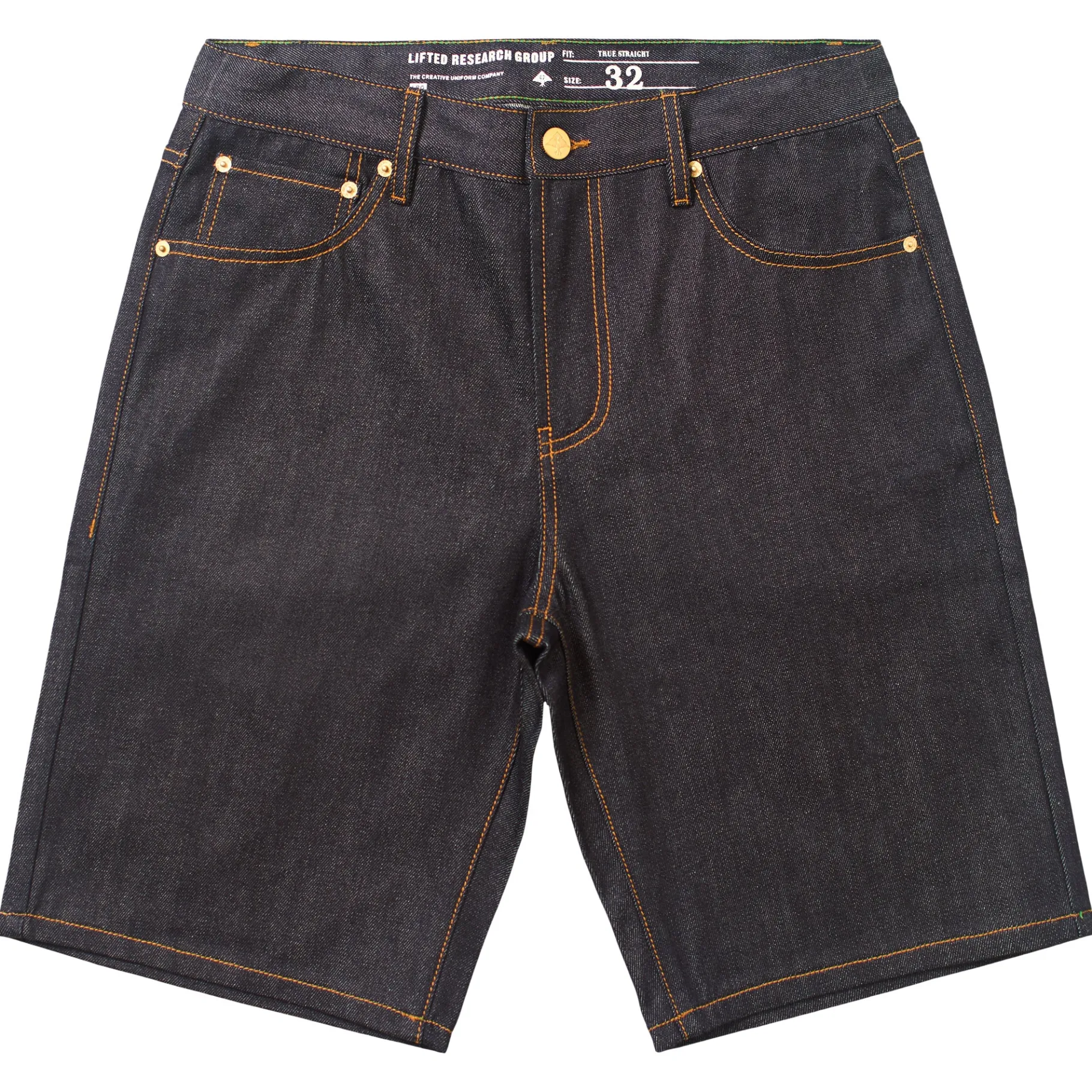 Shorts>LRG True Straight Jean Shorts Raw Indigo